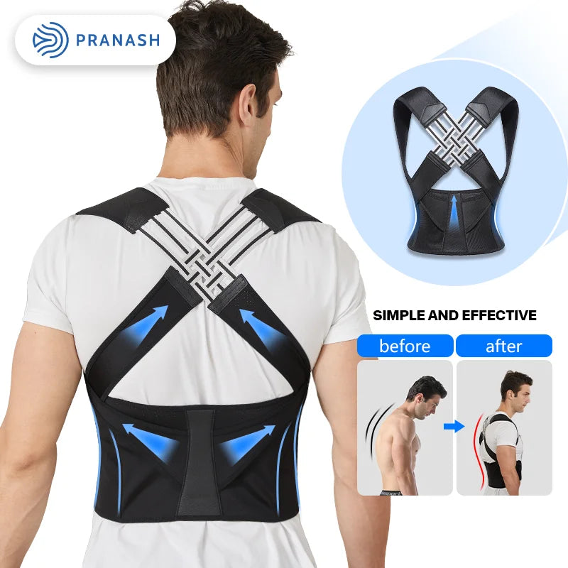 Dropshipping Stock Adjustable Back Posture Corrector Belt men and Prevent Slouching Relieve Pain Posture Corrector