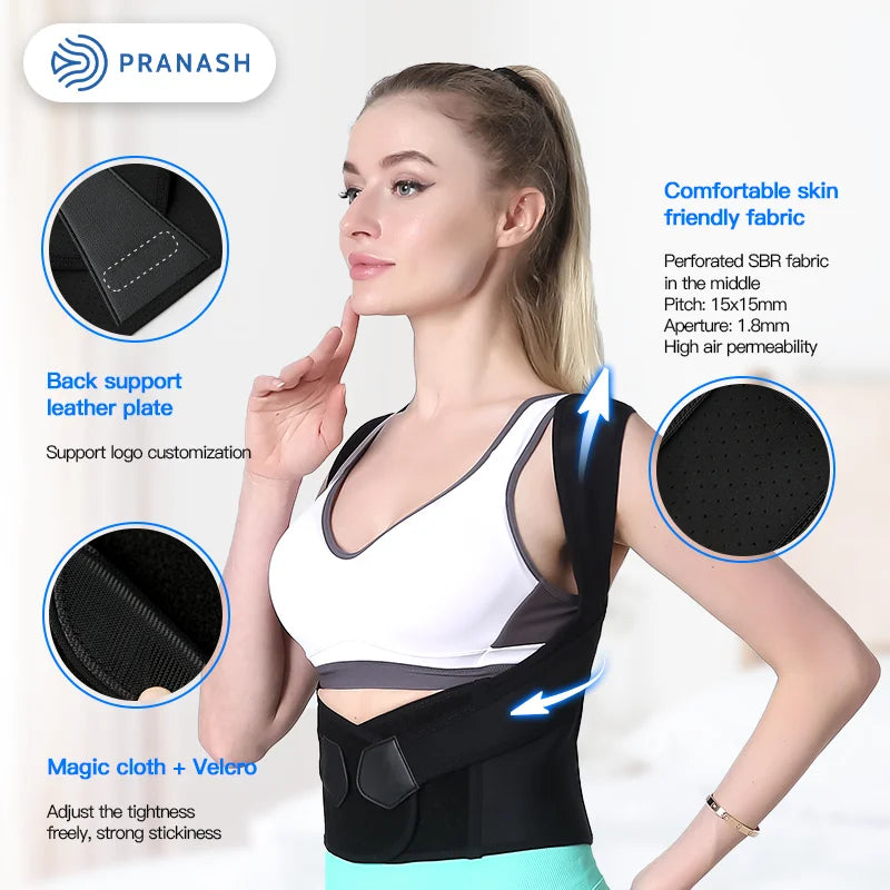 Dropshipping Stock Adjustable Back Posture Corrector Belt men and Prevent Slouching Relieve Pain Posture Corrector