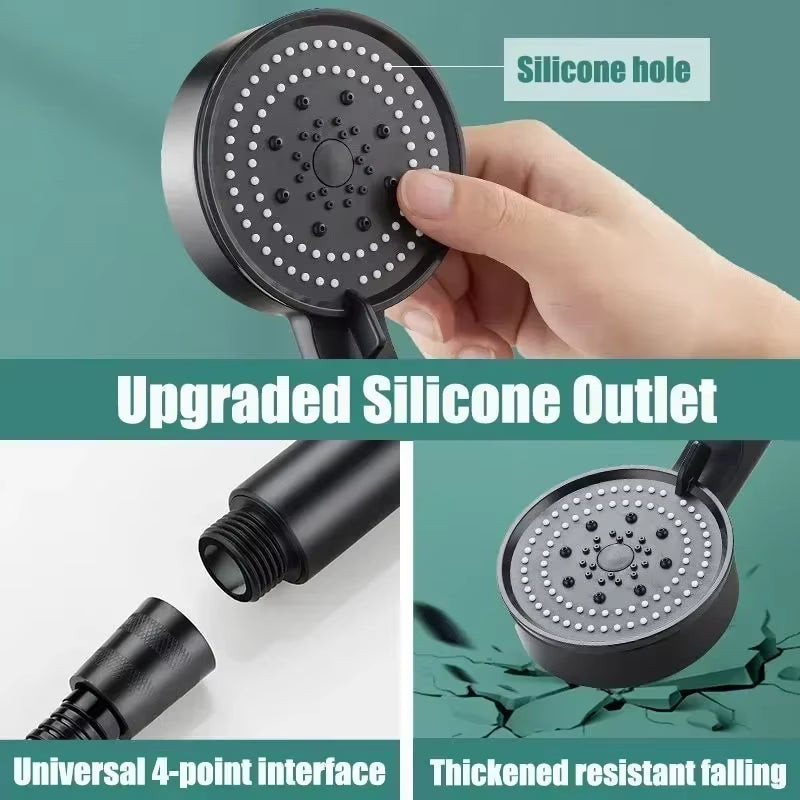 5 Modes Shower Head Adjustable High Pressure Water Saving Shower Head Bathroom Accessories Massage Showerhead Spray Nozzle