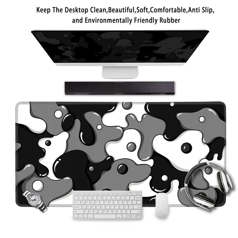 Abstract Pattern Mouse Pad, Rectangle Gaming Mouse Pad, Non-Slip Rubber Base Mouse Keyboard Pad, Decorative Desk Mat for Home Office