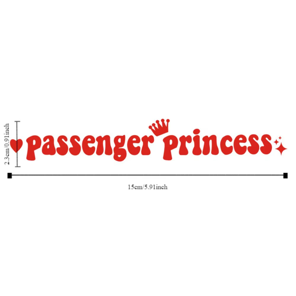 Funny Automobile Decoration Car Stickers Passenger Princess 15*2.3CM Car Styling Decals Rear Window Sticker Car Rearview Mirrors